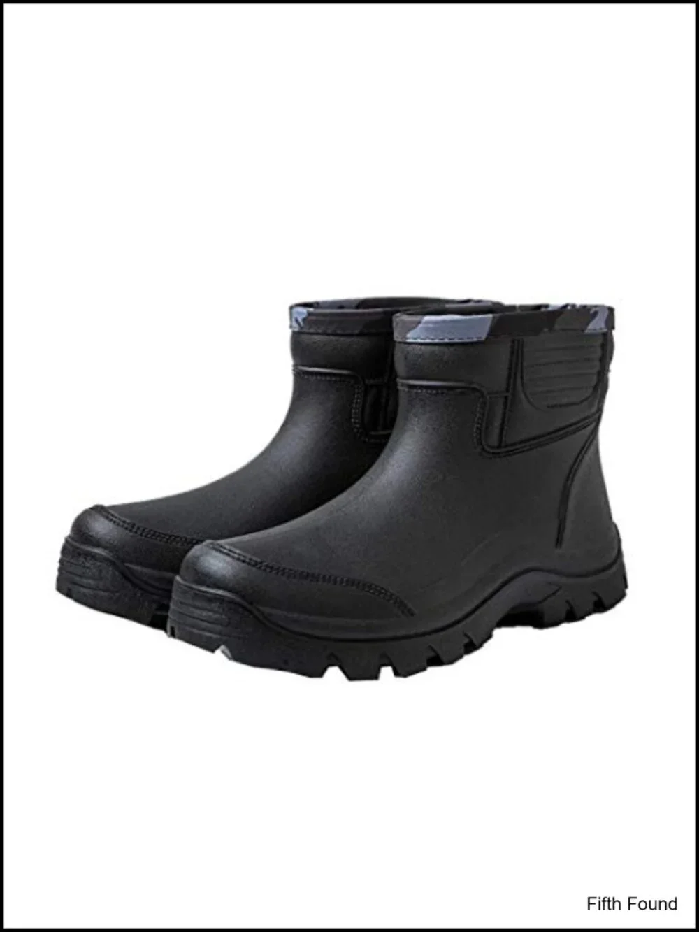 Waterproof Light Rubber Ankle Rain Boots Men's Non-Slip Slip-On